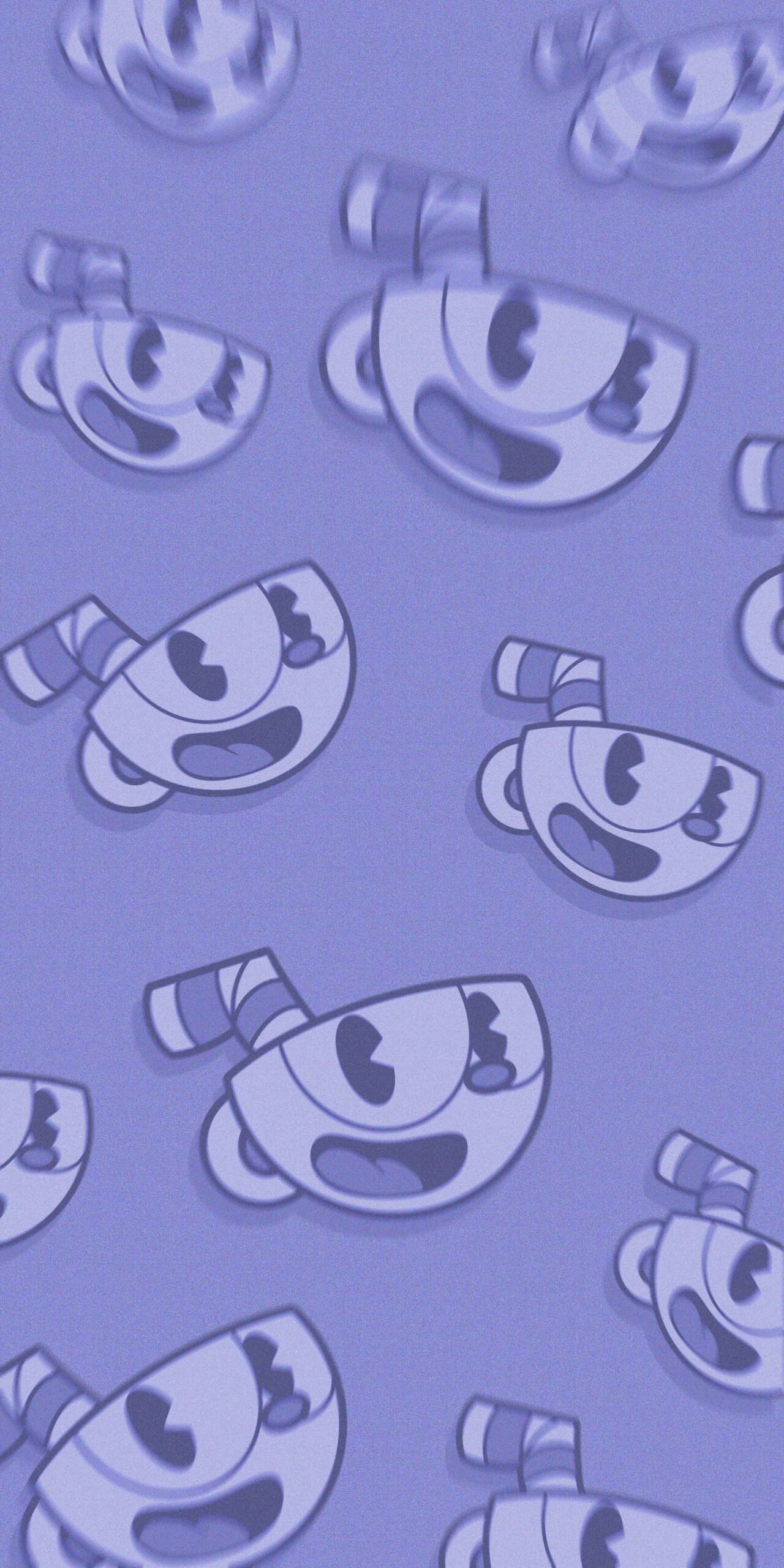 Cuphead Purple Background Phone Wallpaper