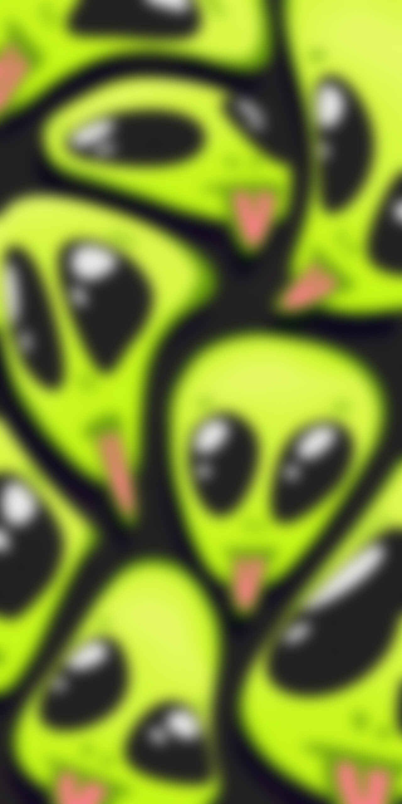 green alien tongue blur wallpaper