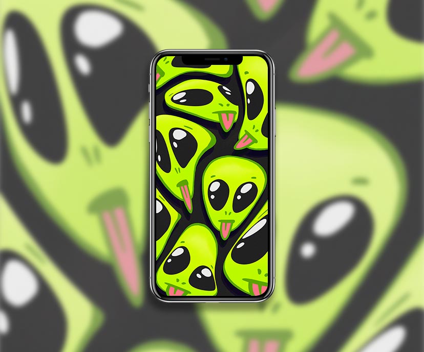 green alien tongue wallpapers collection