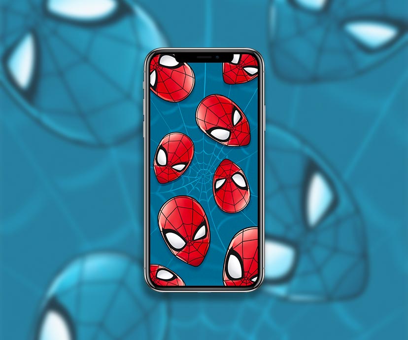marvel spider-man head blue wallpapers collection