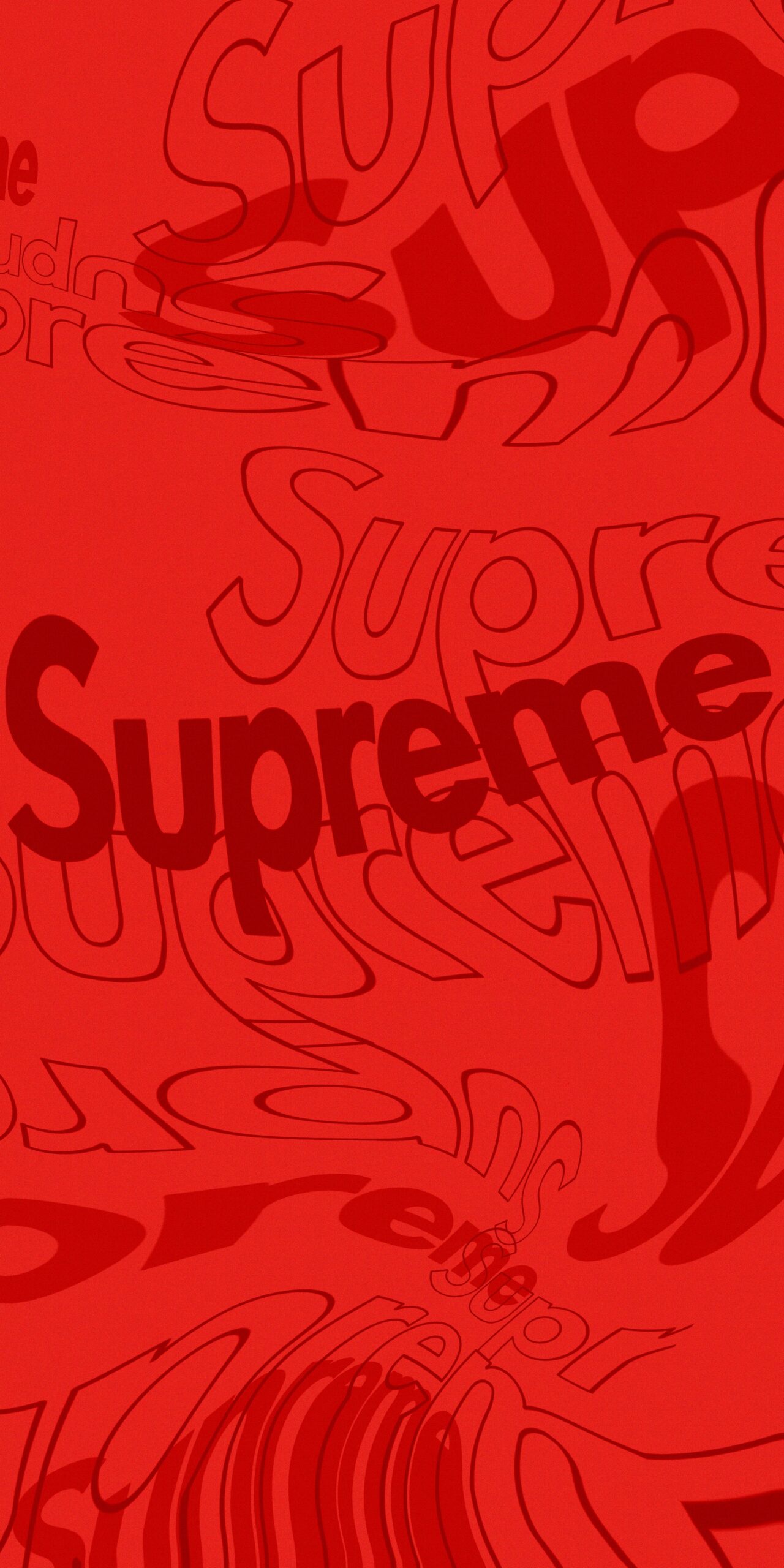 supreme logo wavy red background wallpaper