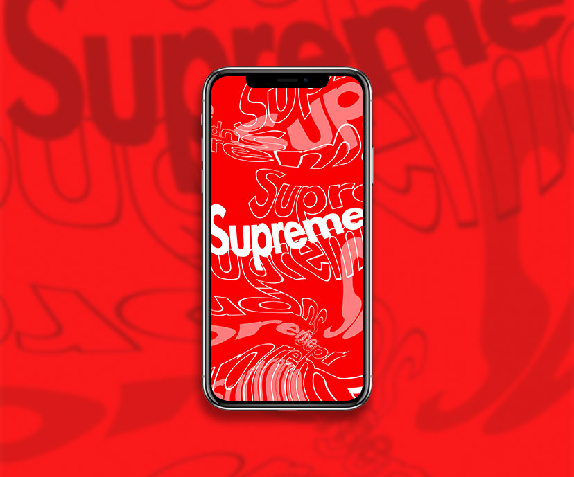 supreme logo wavy red wallpapers collection