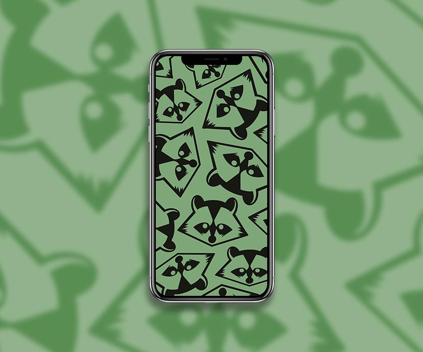 raccoon green monochrome wallpapers collection