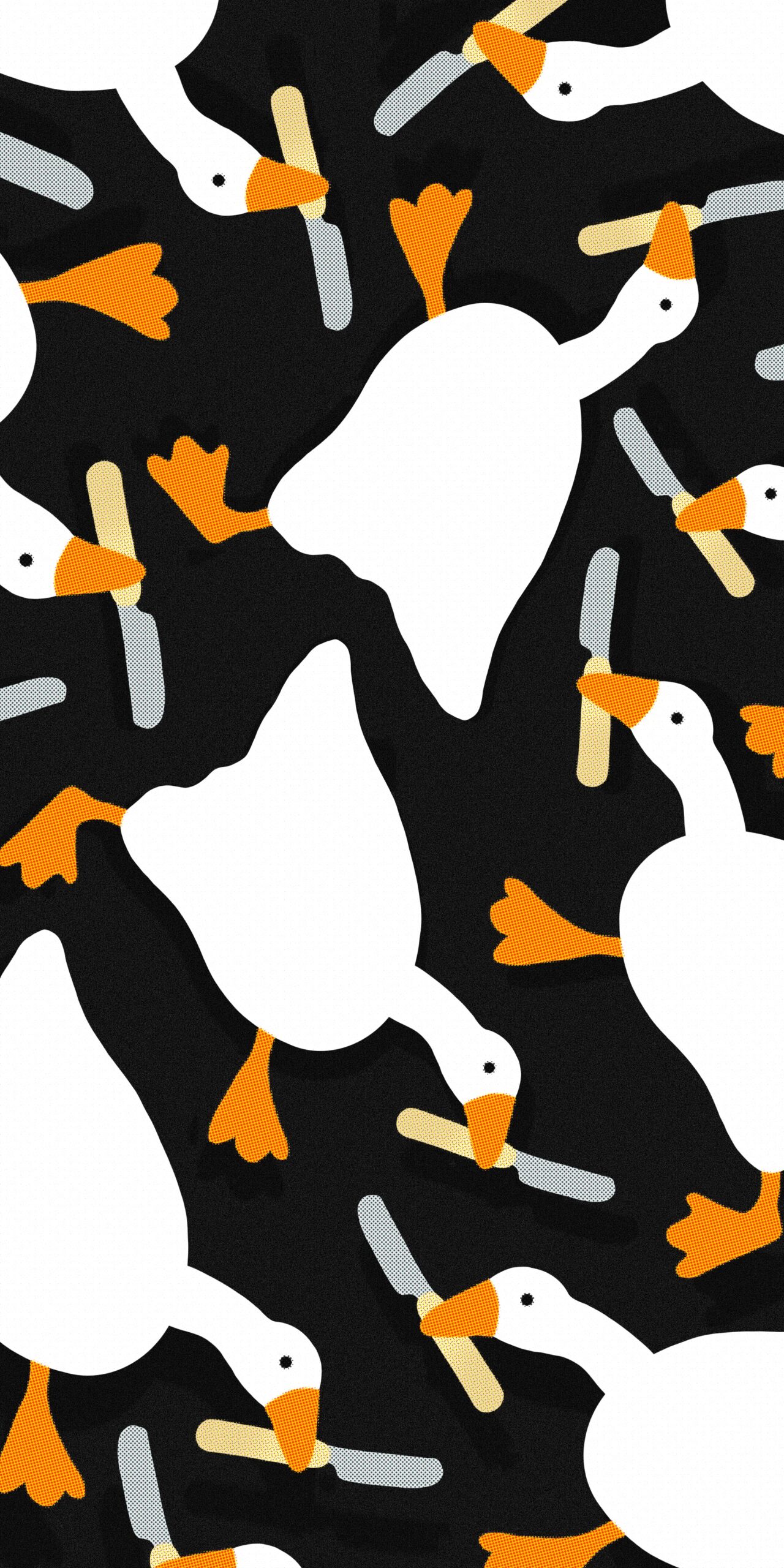 untitled goose with knife black wallpaper