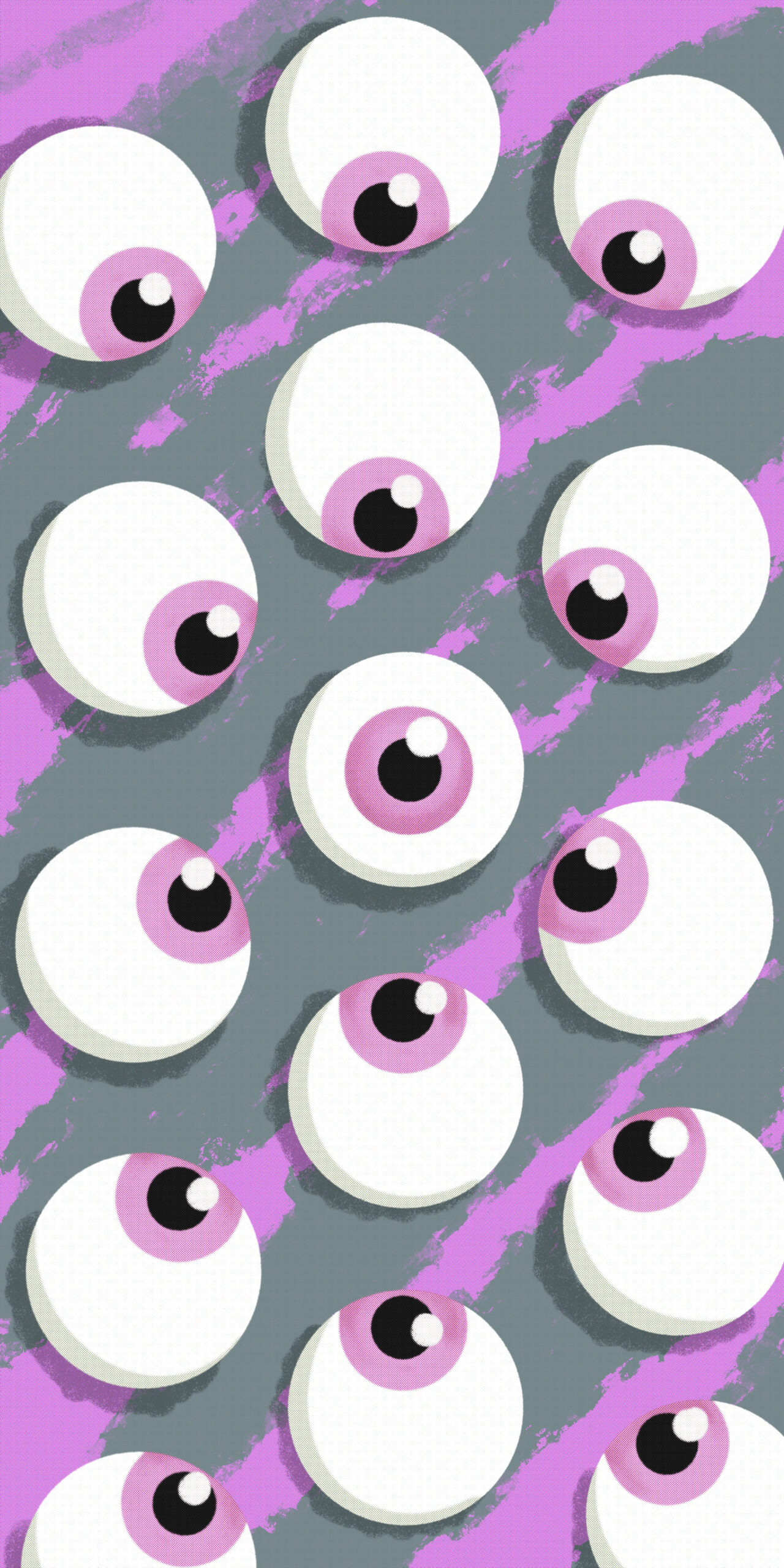 green eyeballs halftone pink background wallpaper