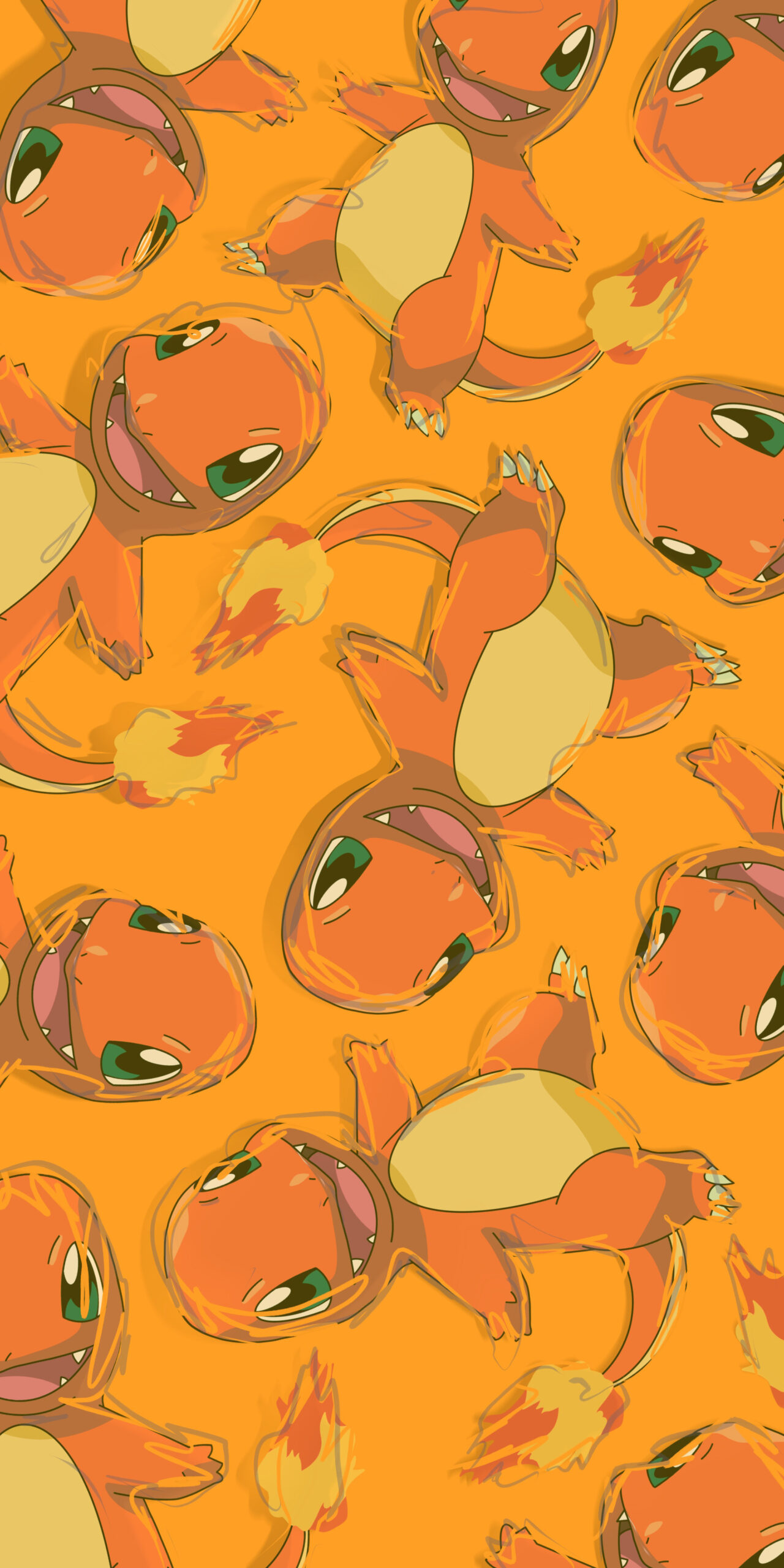 pokemon charmander orange background wallpaper