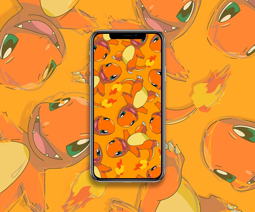 Colección de fondos de pantalla naranjas de Pokemon Charmander