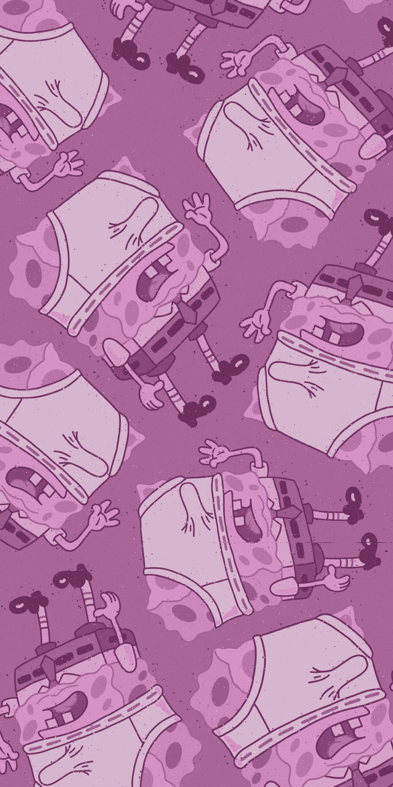 spongebob underwear on head purple background wallpaper