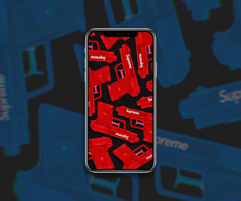 supreme water gun red blue wallpapers collection