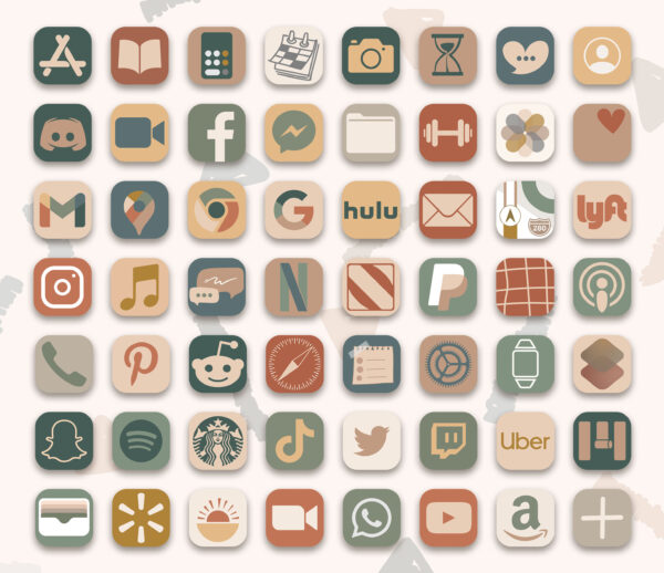 Boho Aesthetic App Icons - Free App Icons for iPhone in Boho Chic Style