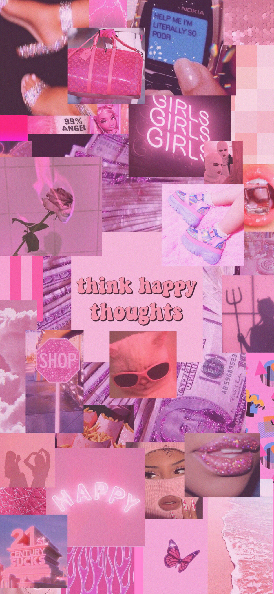 Think Happy Thoughts Aesthetic Pink Wallpapers - Wallpapers Clan