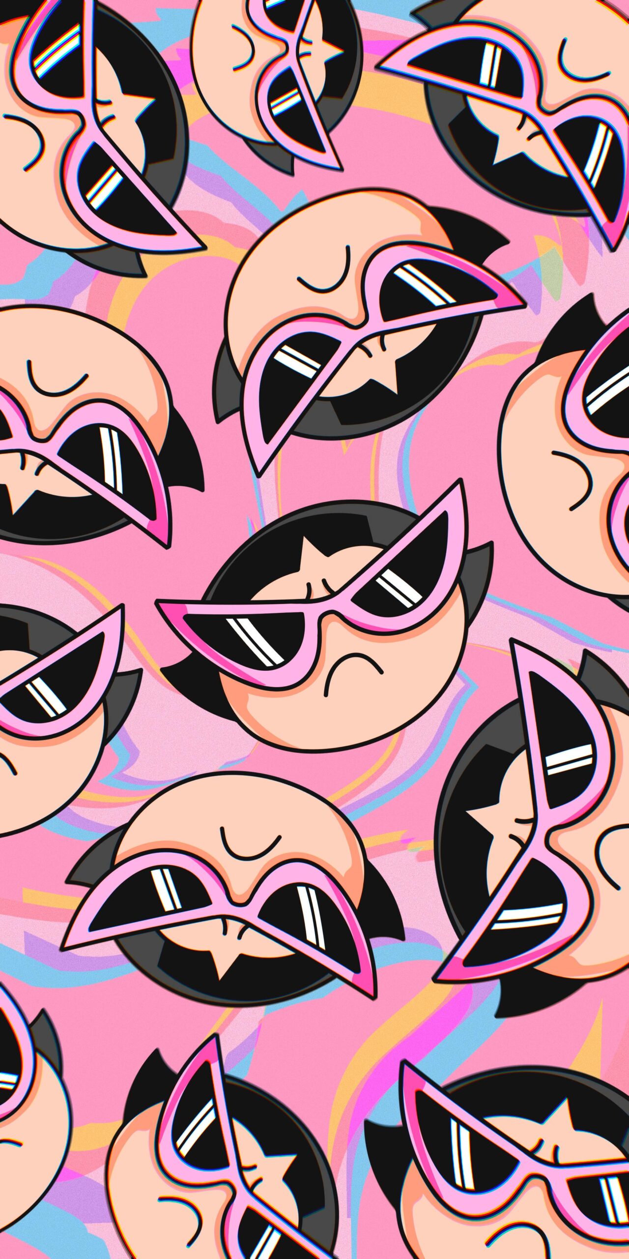 powerpuff girls buttercup cat eye sunglasses pink wallpaper