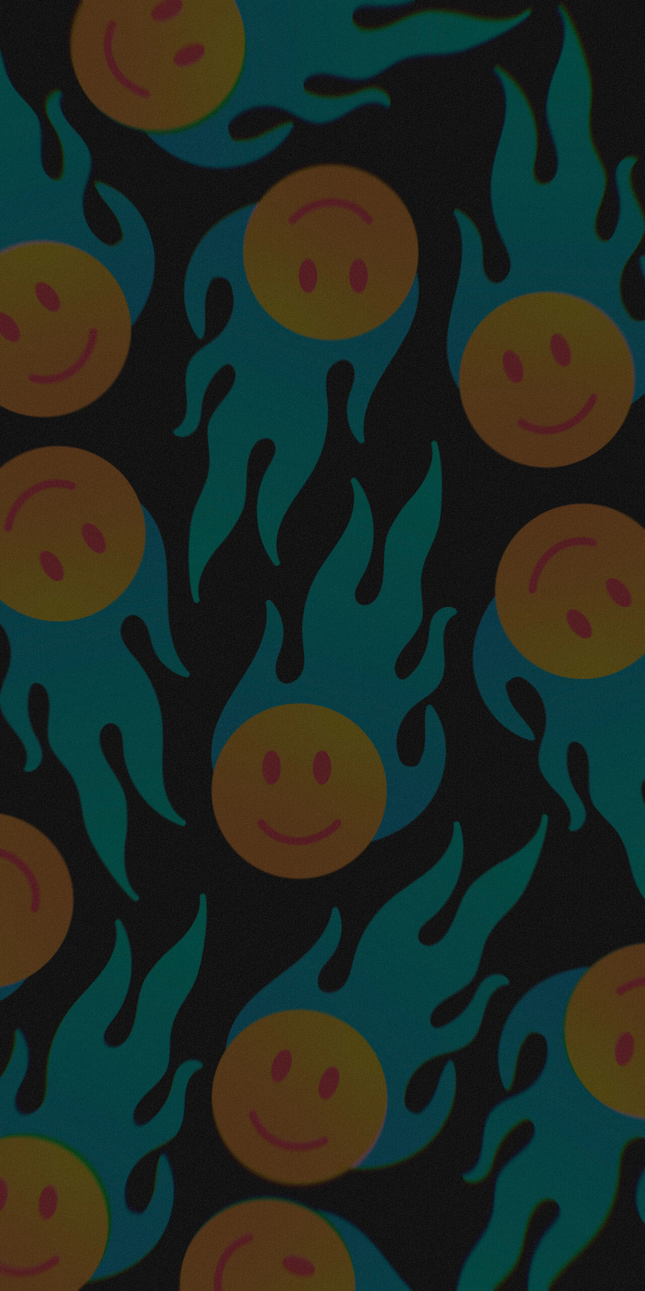 🙂🔥 Smiley Face Black Background for Phone - Aesthetic Emoji Wallpaper