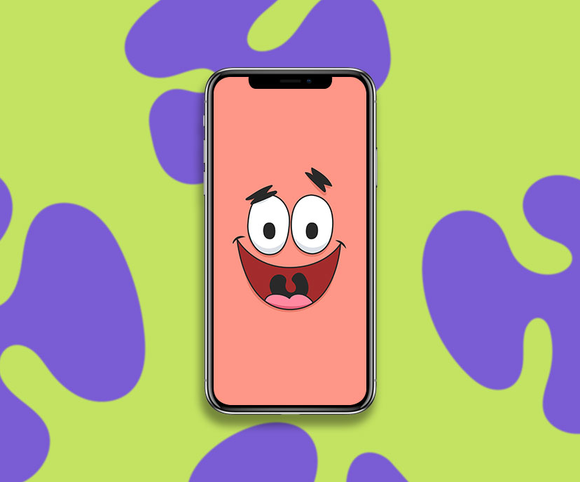 spongebob patrick star smiling face wallpapers collection