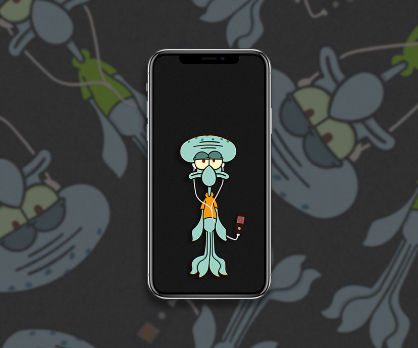 squidward listening music black meme wallpapers collection