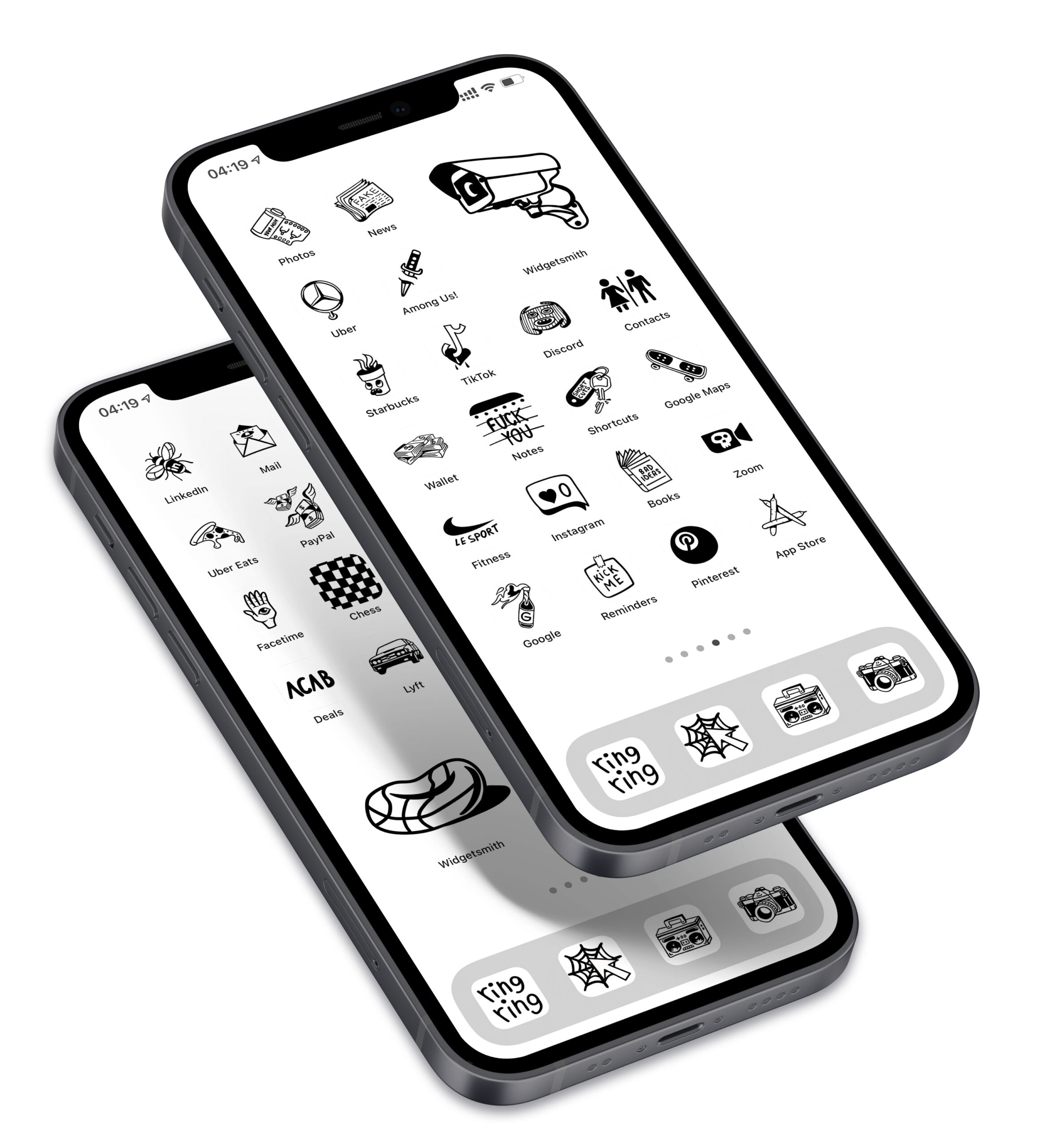 white tattoo app icons pack preview 1