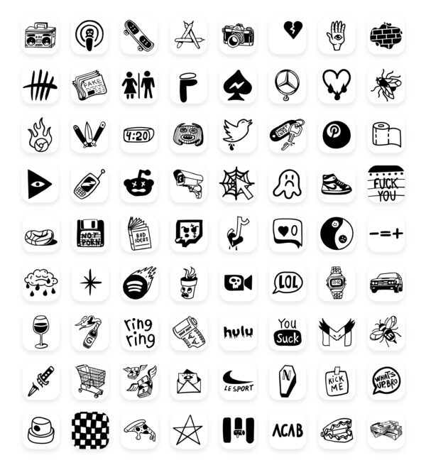 White Tattoo Aesthetic App Icons - Free iPhone Icons 4 your Home Screen