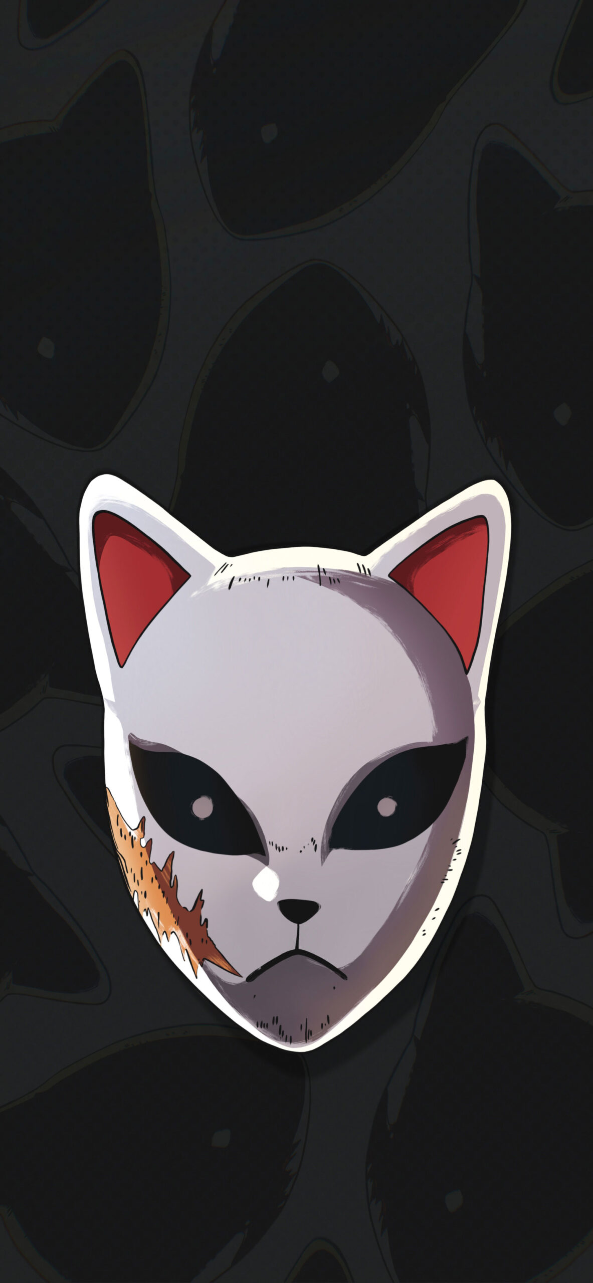 demon slayer sabito fox mask black wallpaper