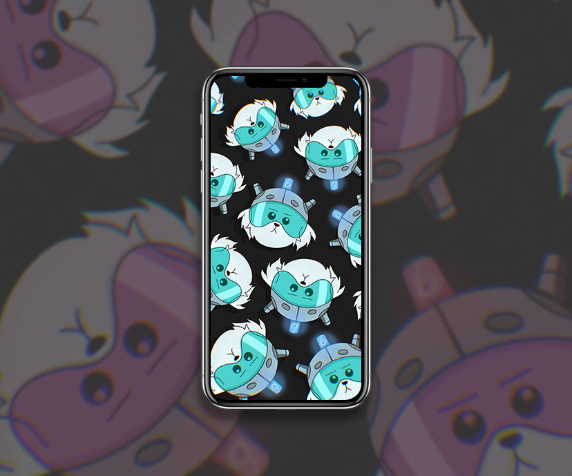 rick and morty snowball dog black wallpapers collection