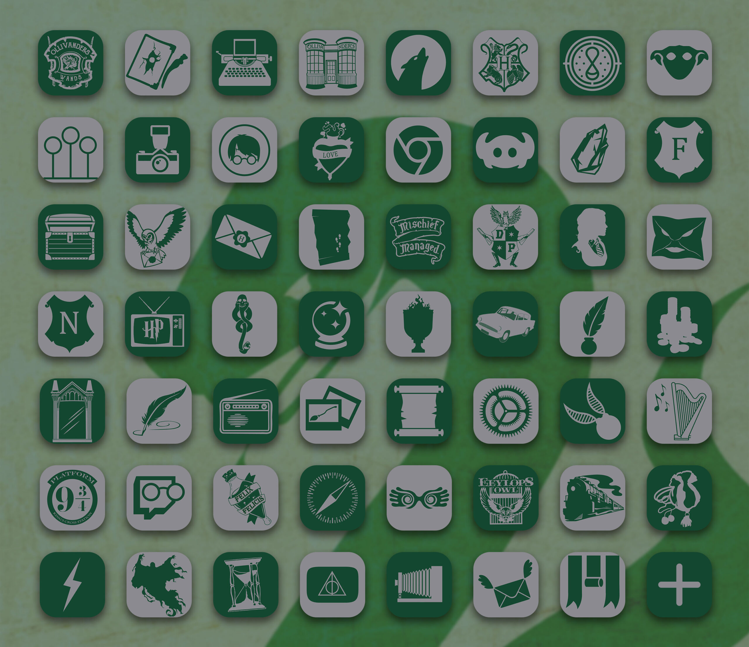 harry potter slytherin app icons pack preview 3