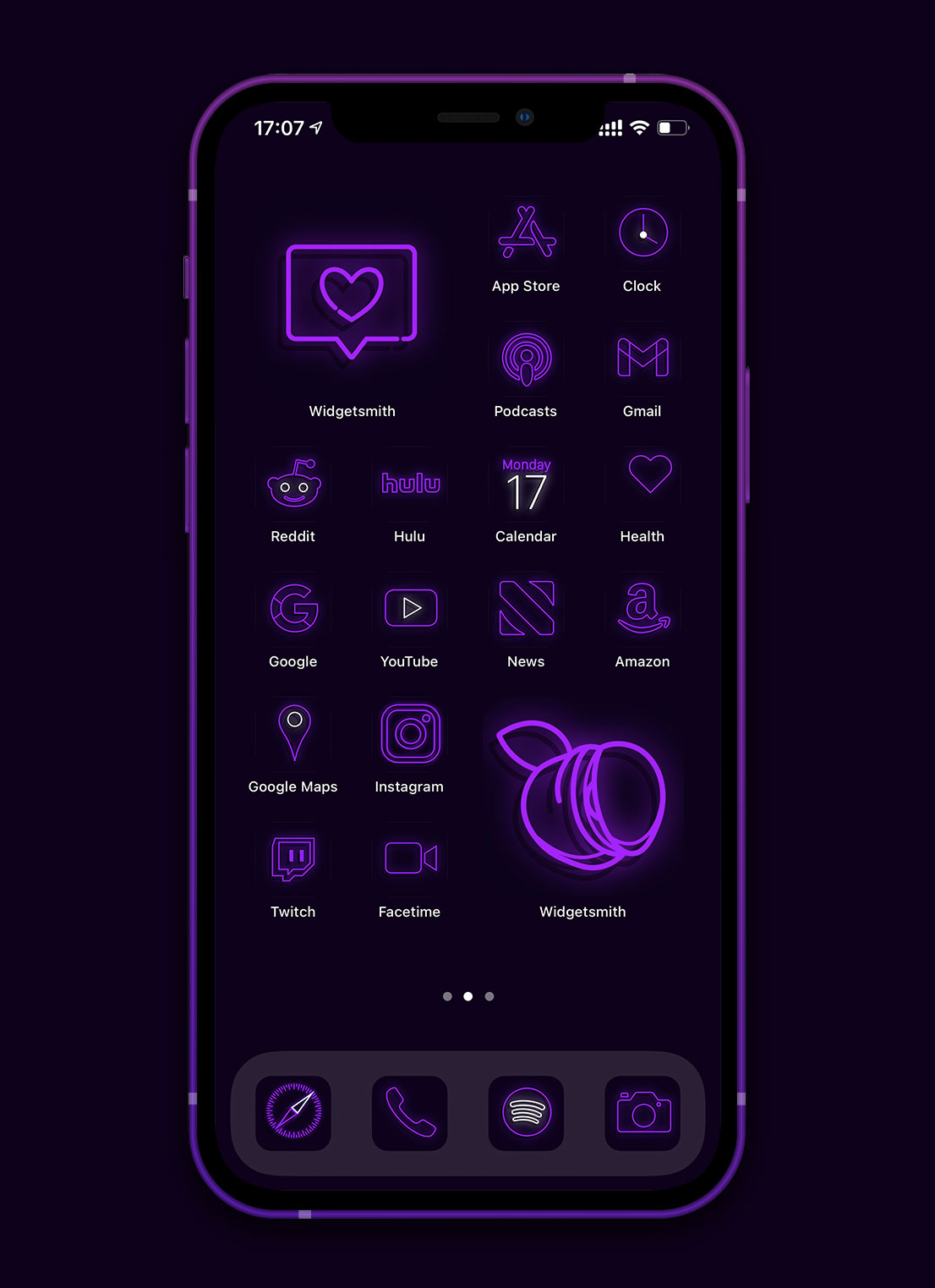 purple neon app icons pack preview 2
