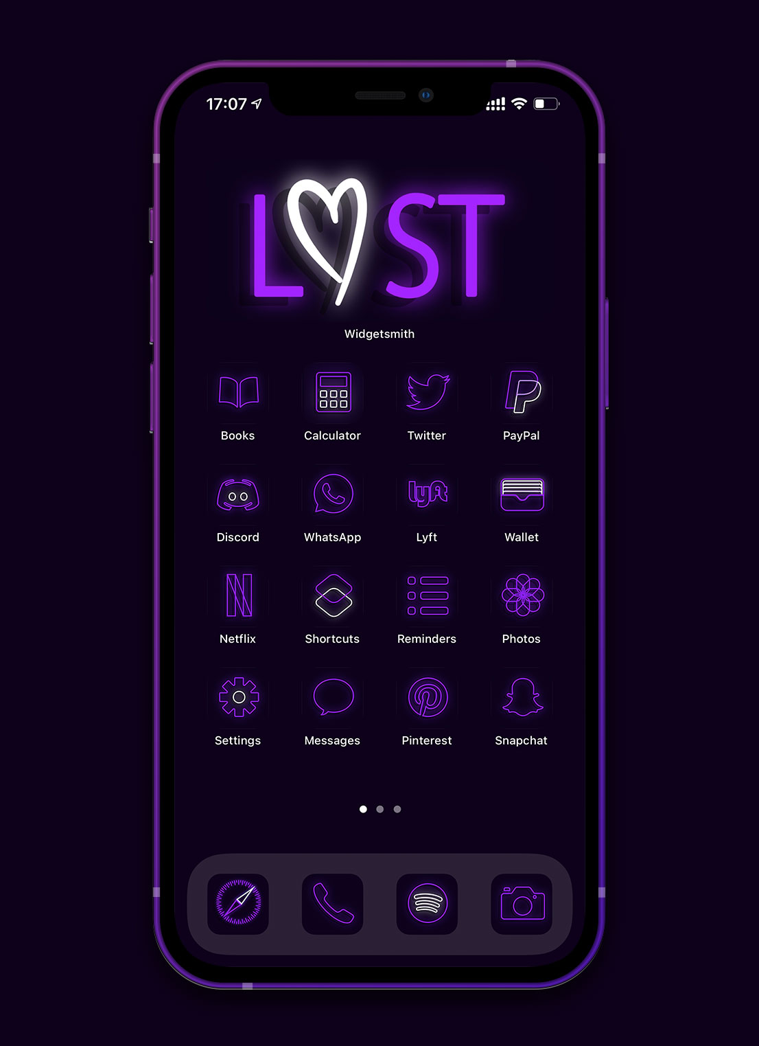 purple neon app icons pack preview 4