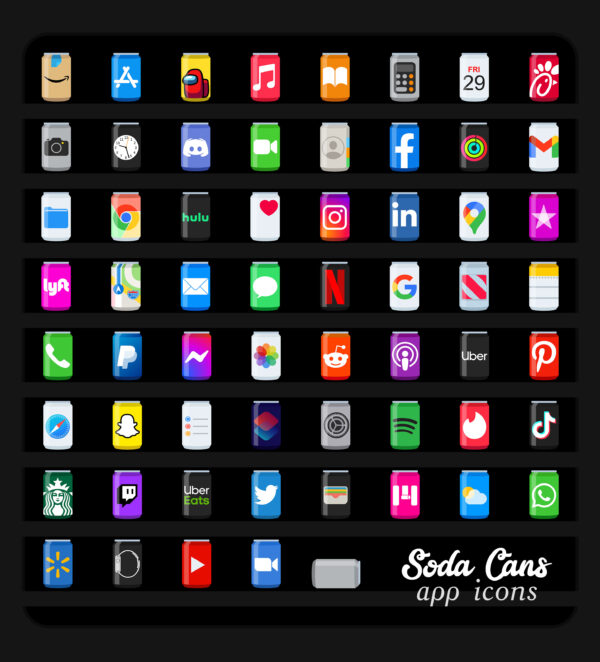 Soda Cans iOS App Icons - Aesthetic App Icons for iOS 14 Home Screen