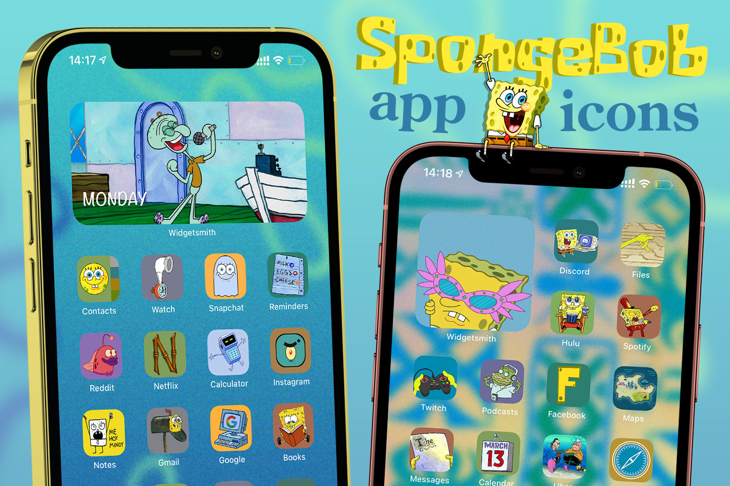 spongebob app icons pack