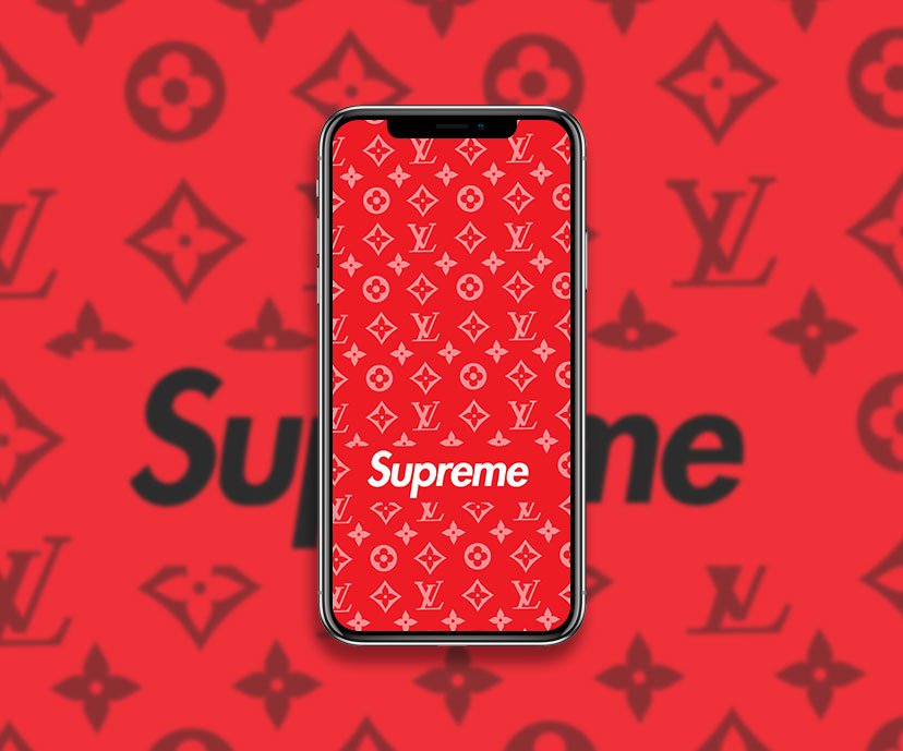Supreme x Louis Vuitton Red Wallpapers