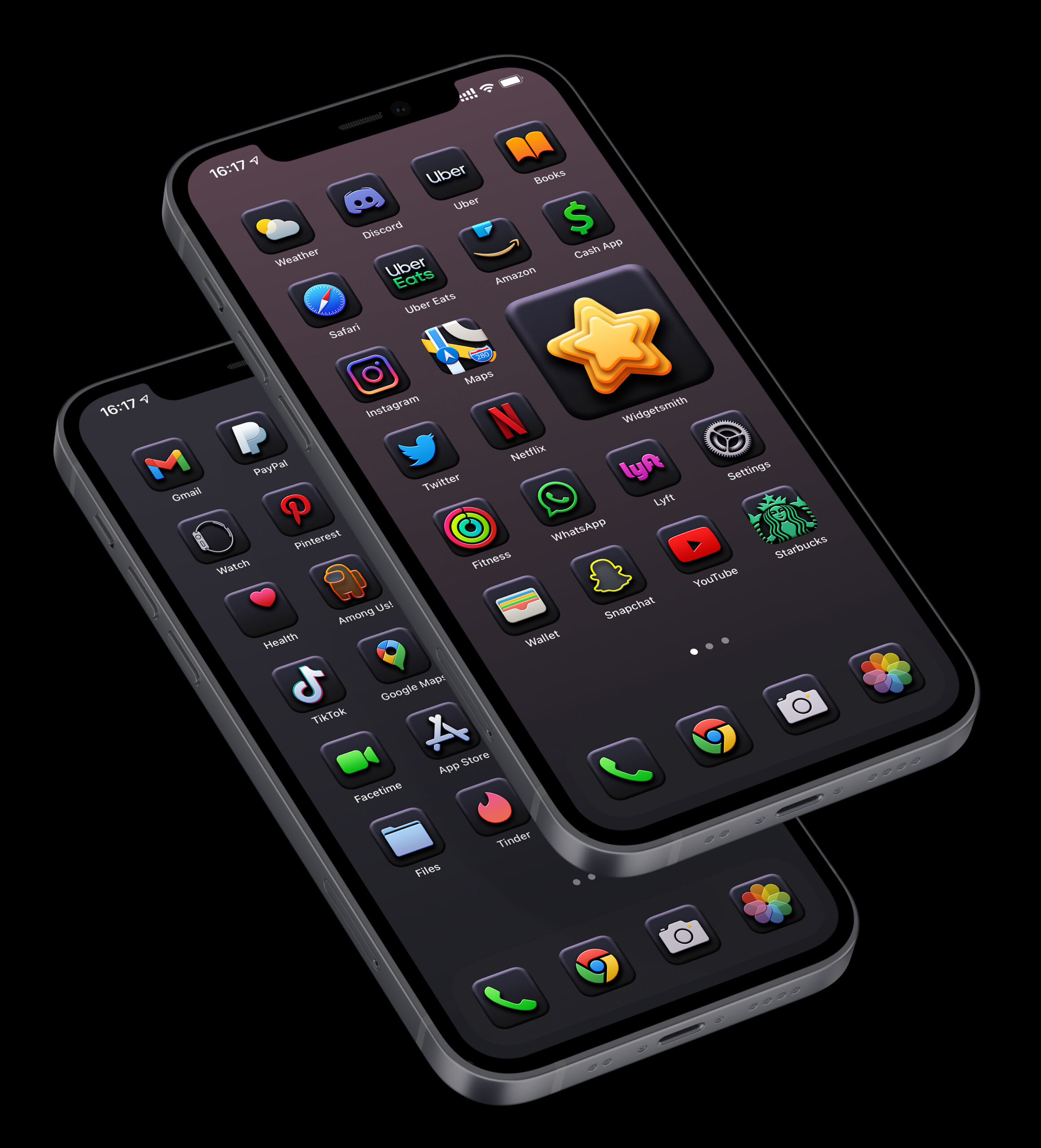 black 3d app icons pack preview 1