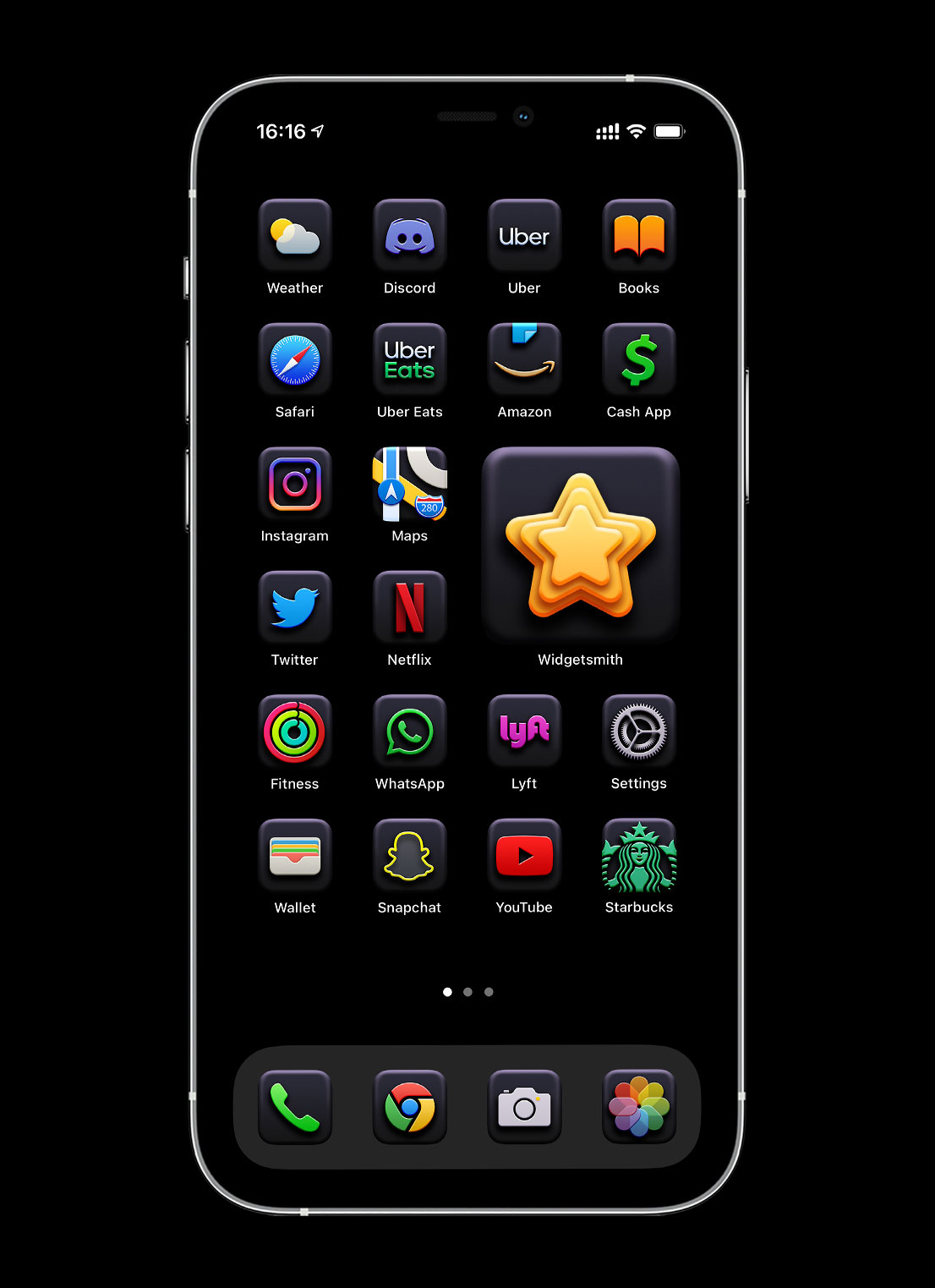 black 3d app icons pack preview 4