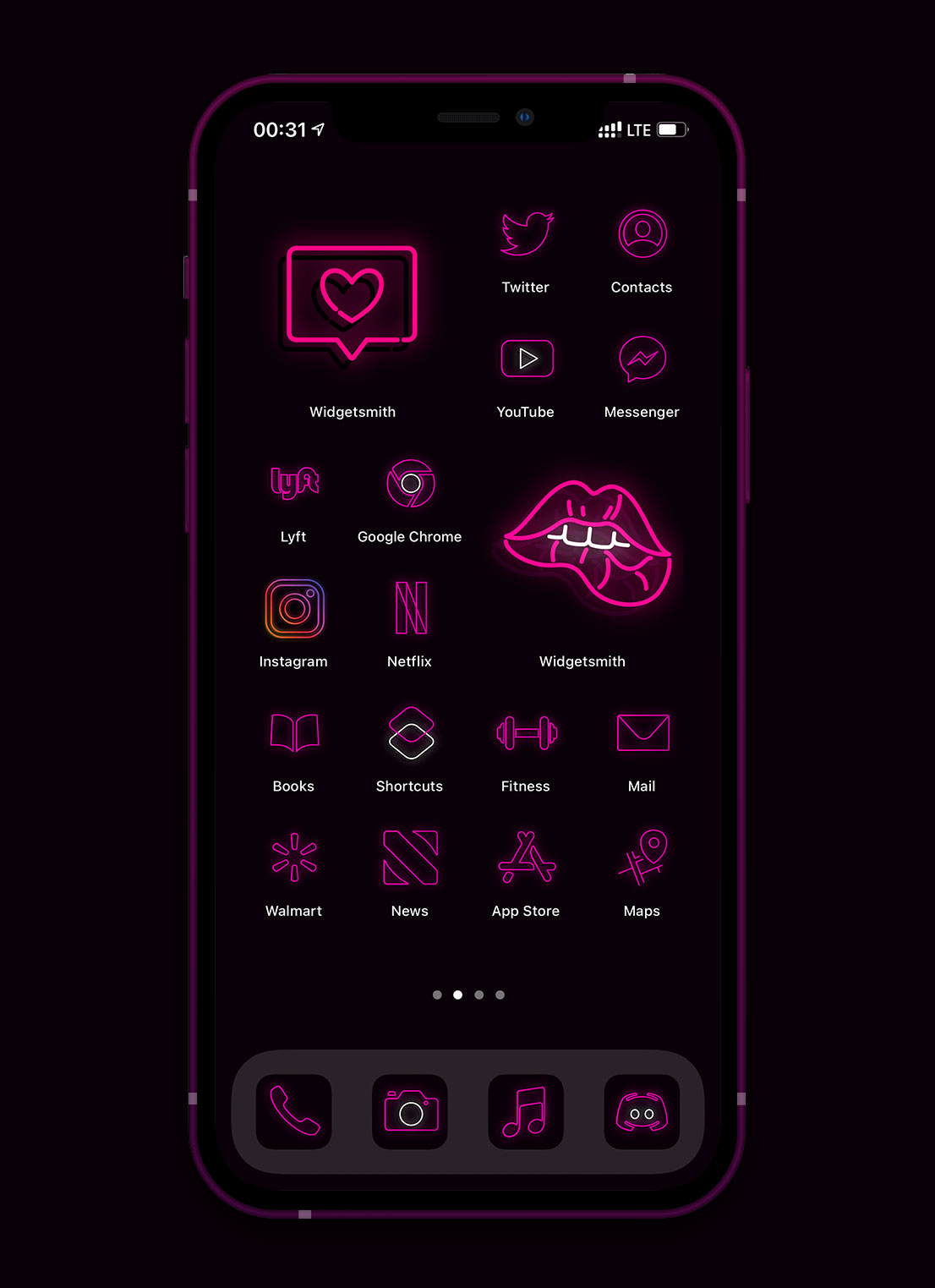 pink neon app icons pack preview 2