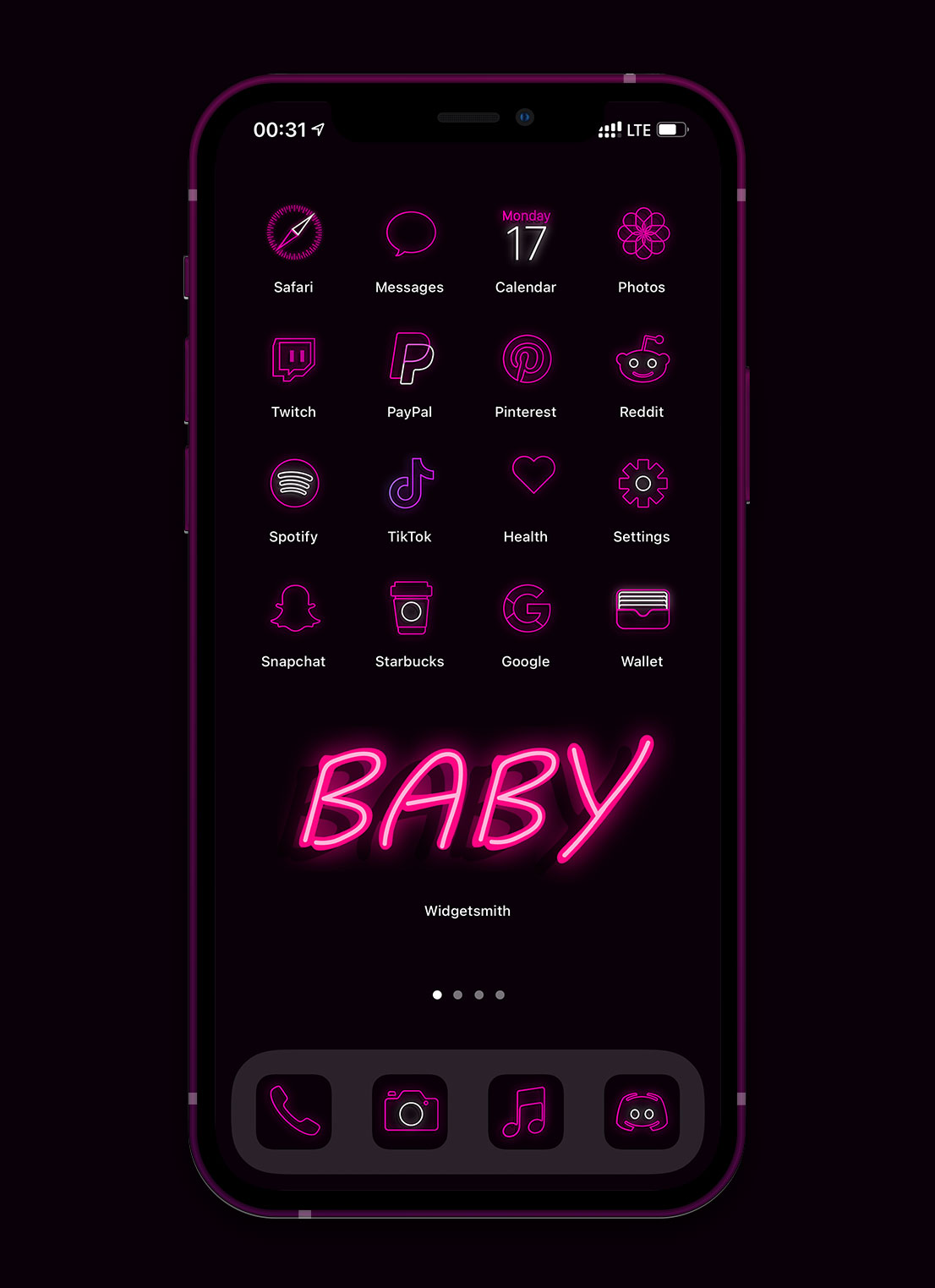 pink neon app icons pack preview 4