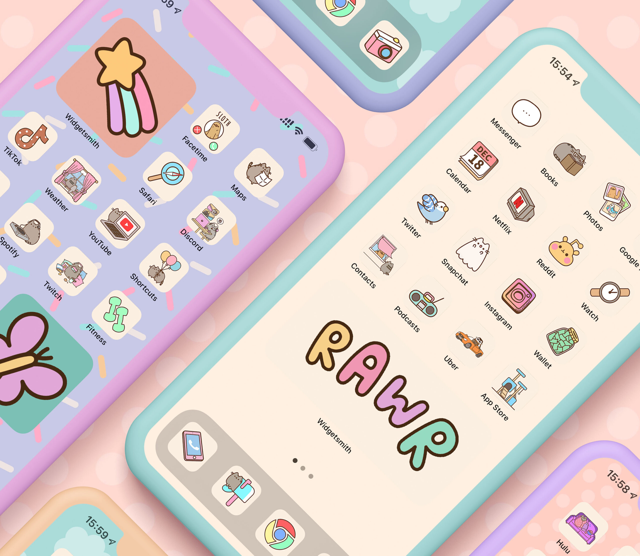 pusheen app icons pack preview 1