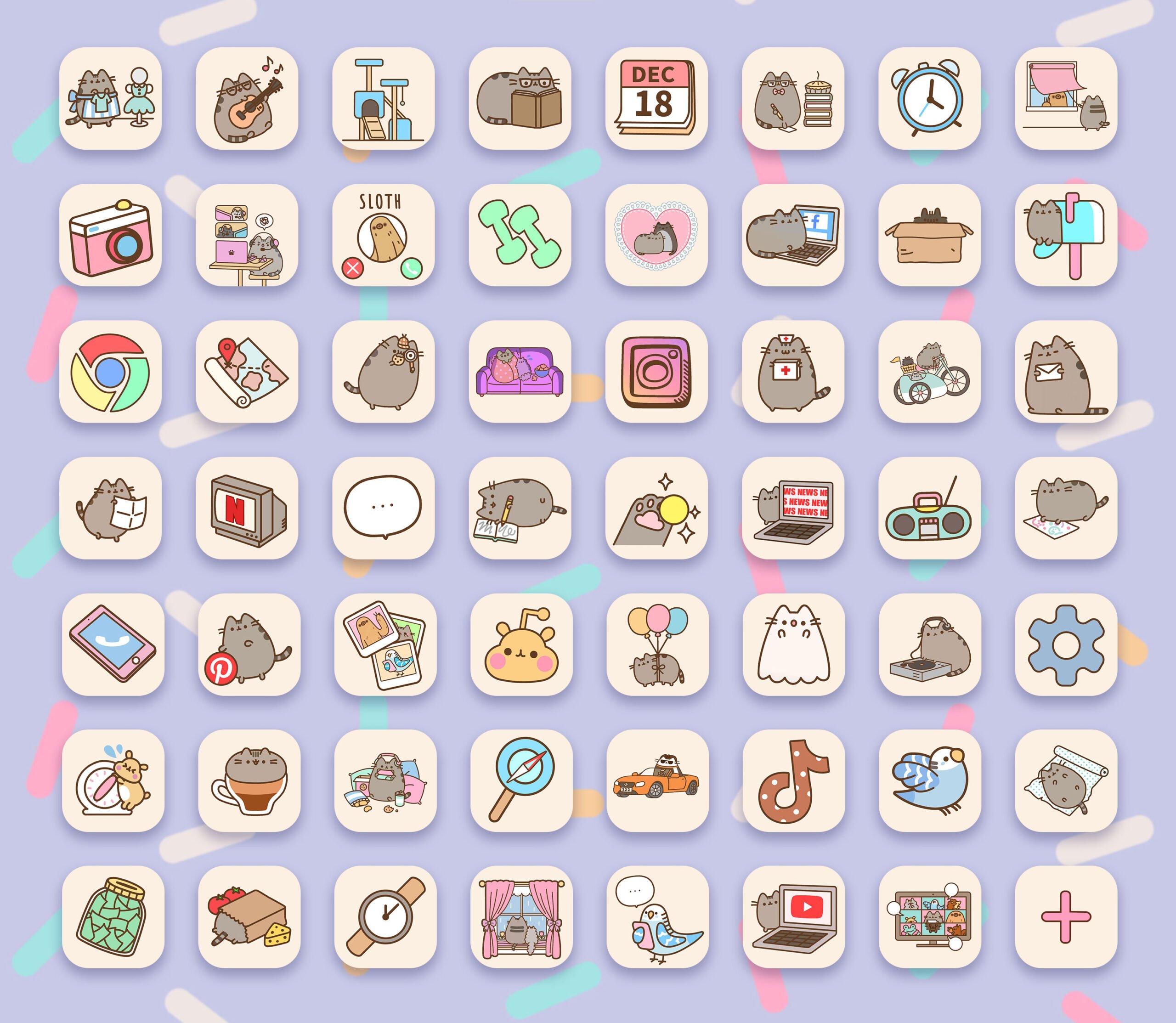 Cute Cat Cafe Icon Set Aesthetic Ios App Icons Wallpapers 