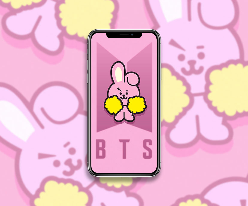 bts bt21 cooky pink wallpapers collection