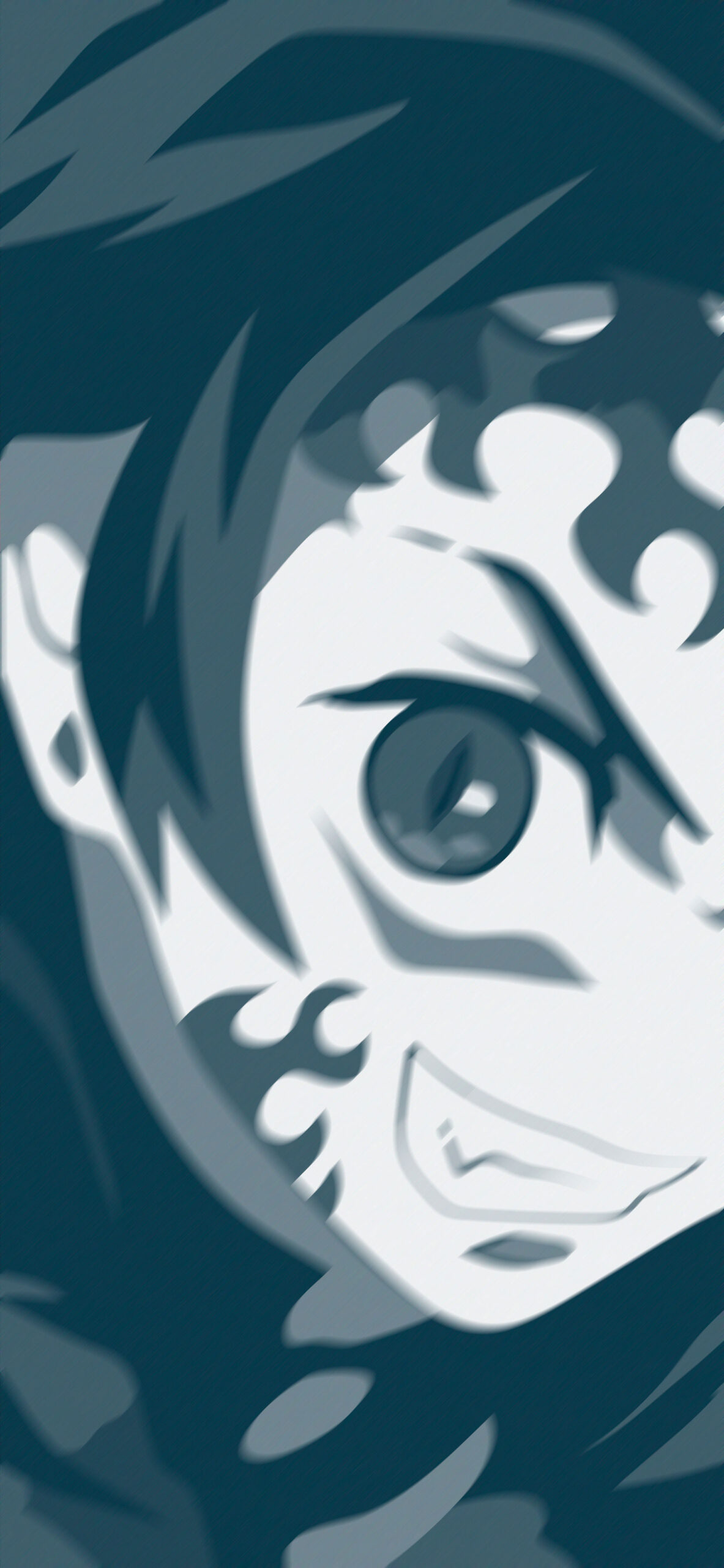 demon slayer tanjiro kamado demon face blur background