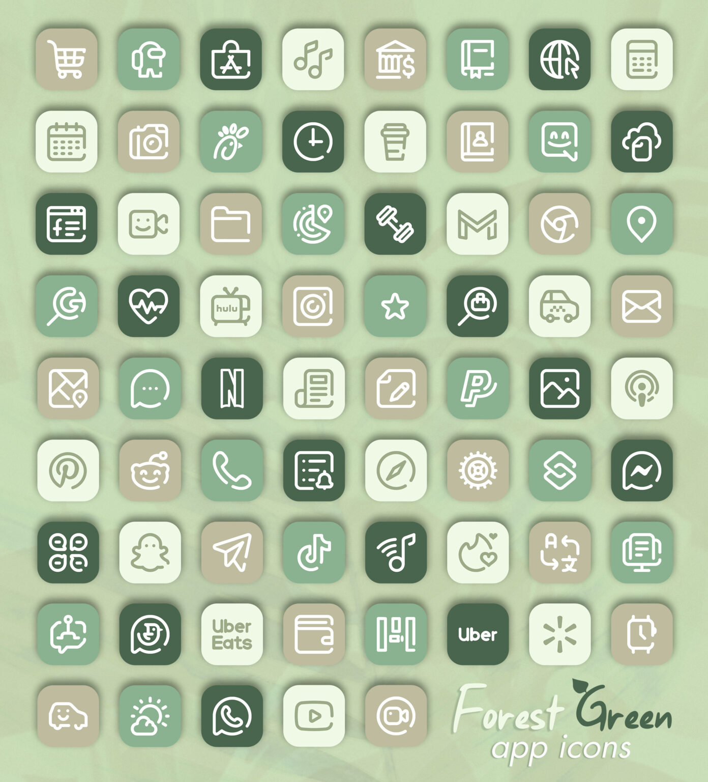 Forest Green App Icons - Green Aesthetic App Icons Free for iOS 14