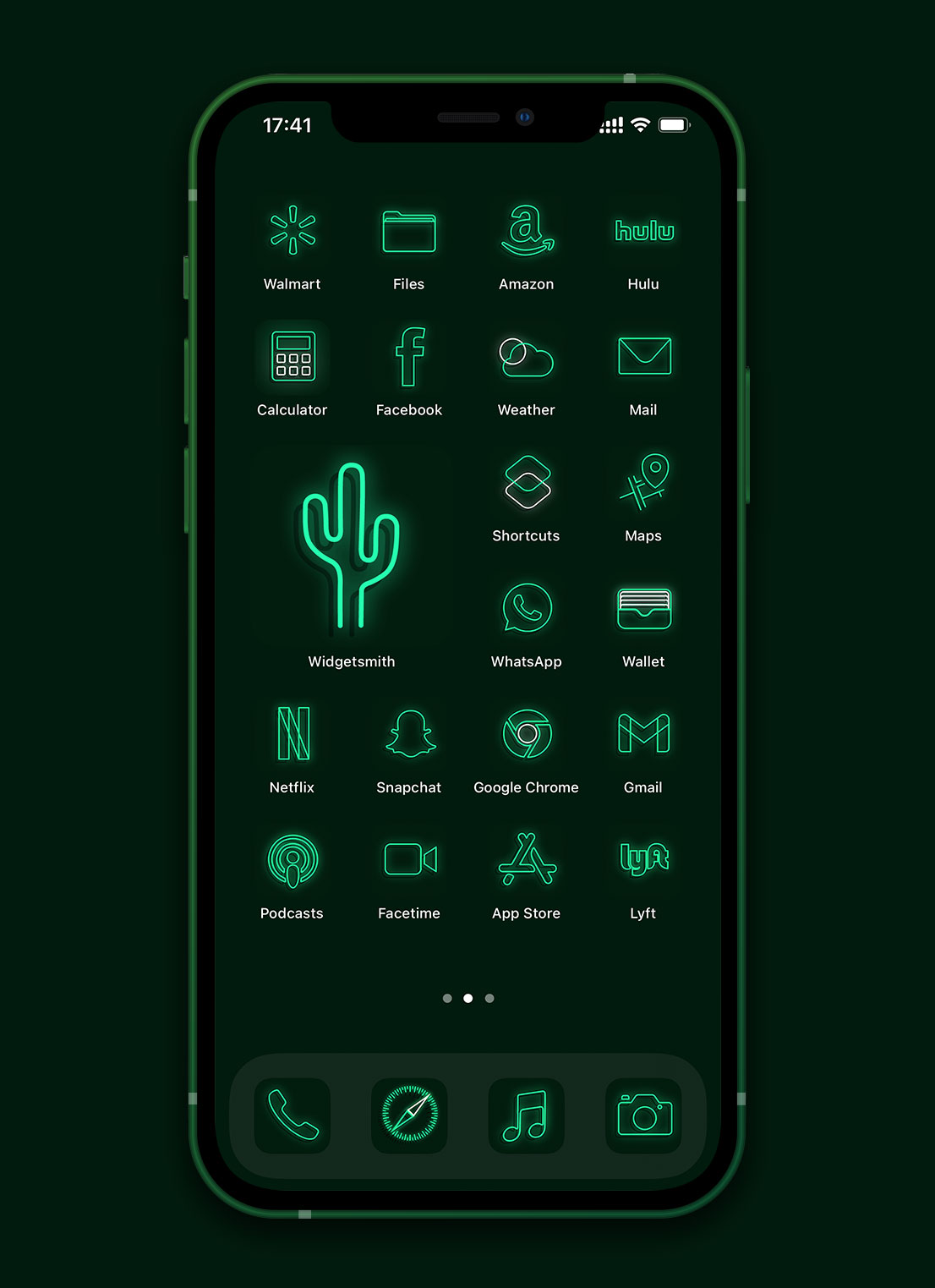 green neon app icons pack preview 2