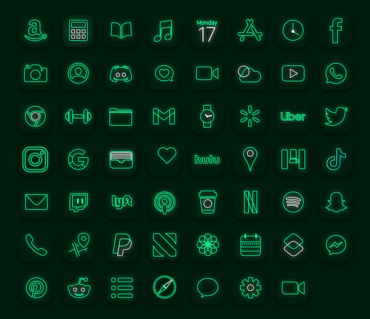 Neon Green App Icons FREE - Aesthetic Green App Icons iOS & Android