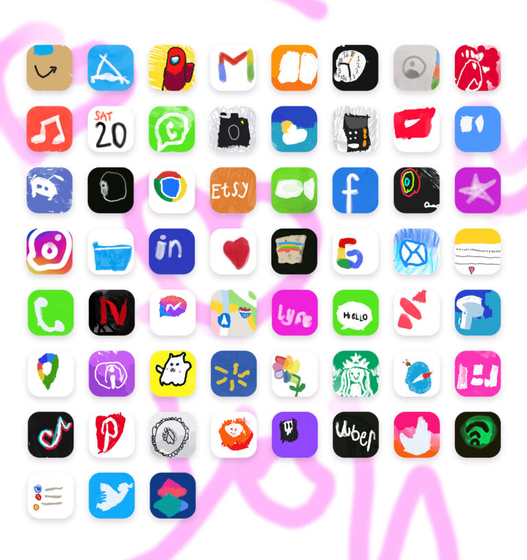 Kid Art App Icons - Cute App Icons Aesthetic iOS 14 & Android - Free Icons