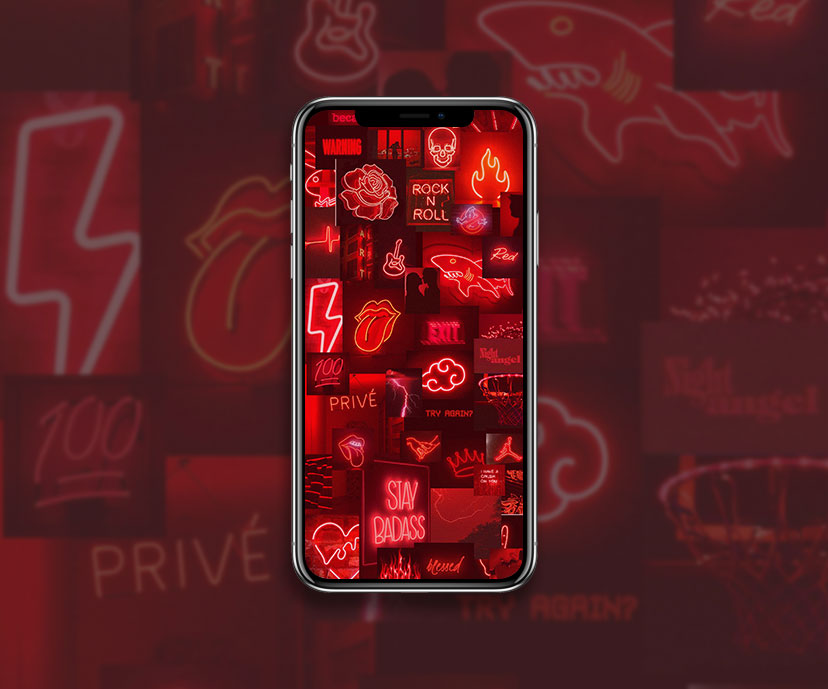 red neon aesthetic wallpapers collection