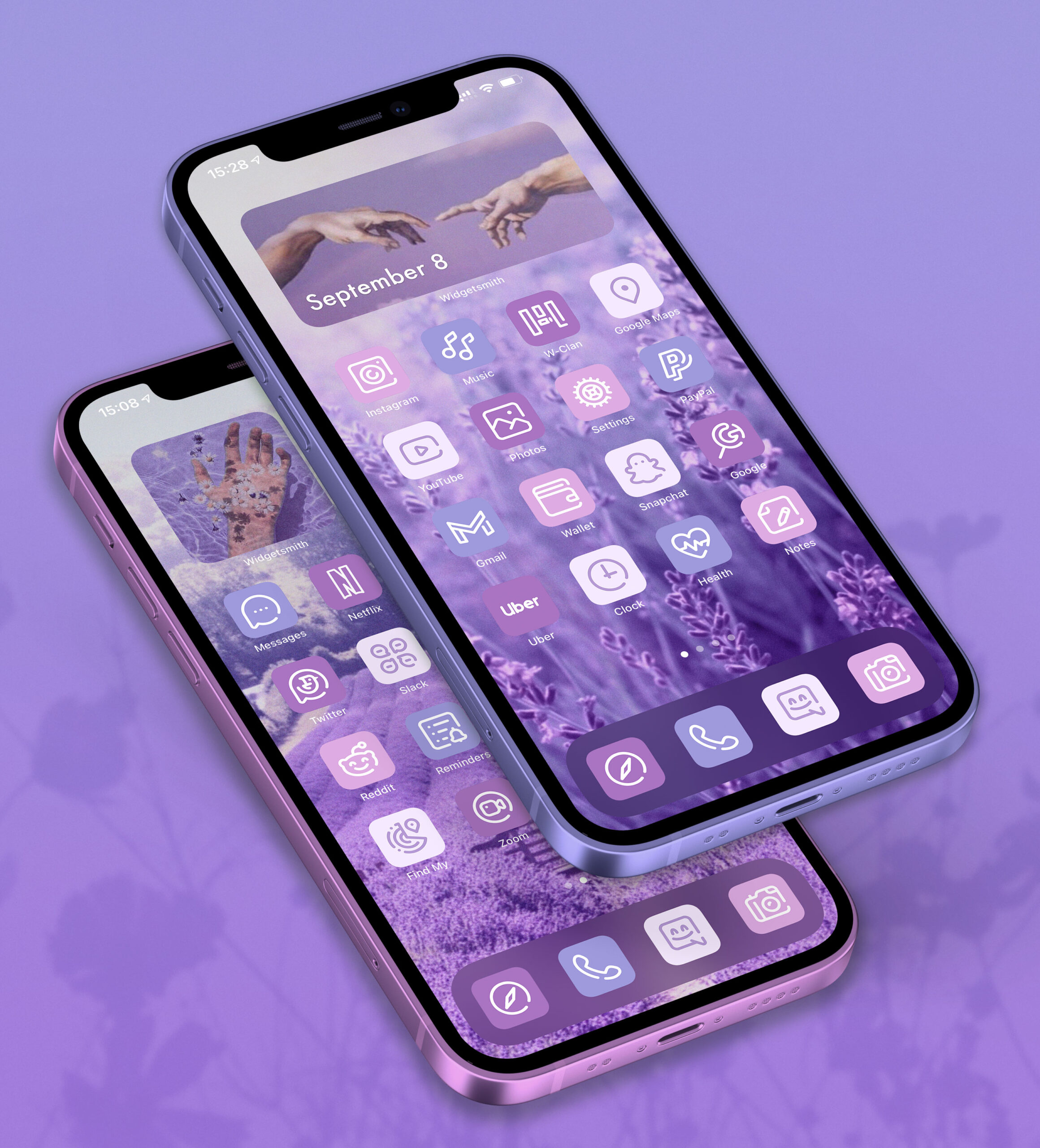 light lavender app icons pack preview 1