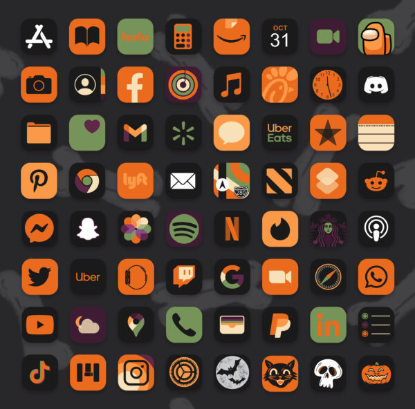 Halloween Minimalist App Icons - Aesthetic Halloween App Icons iPhone 🎃