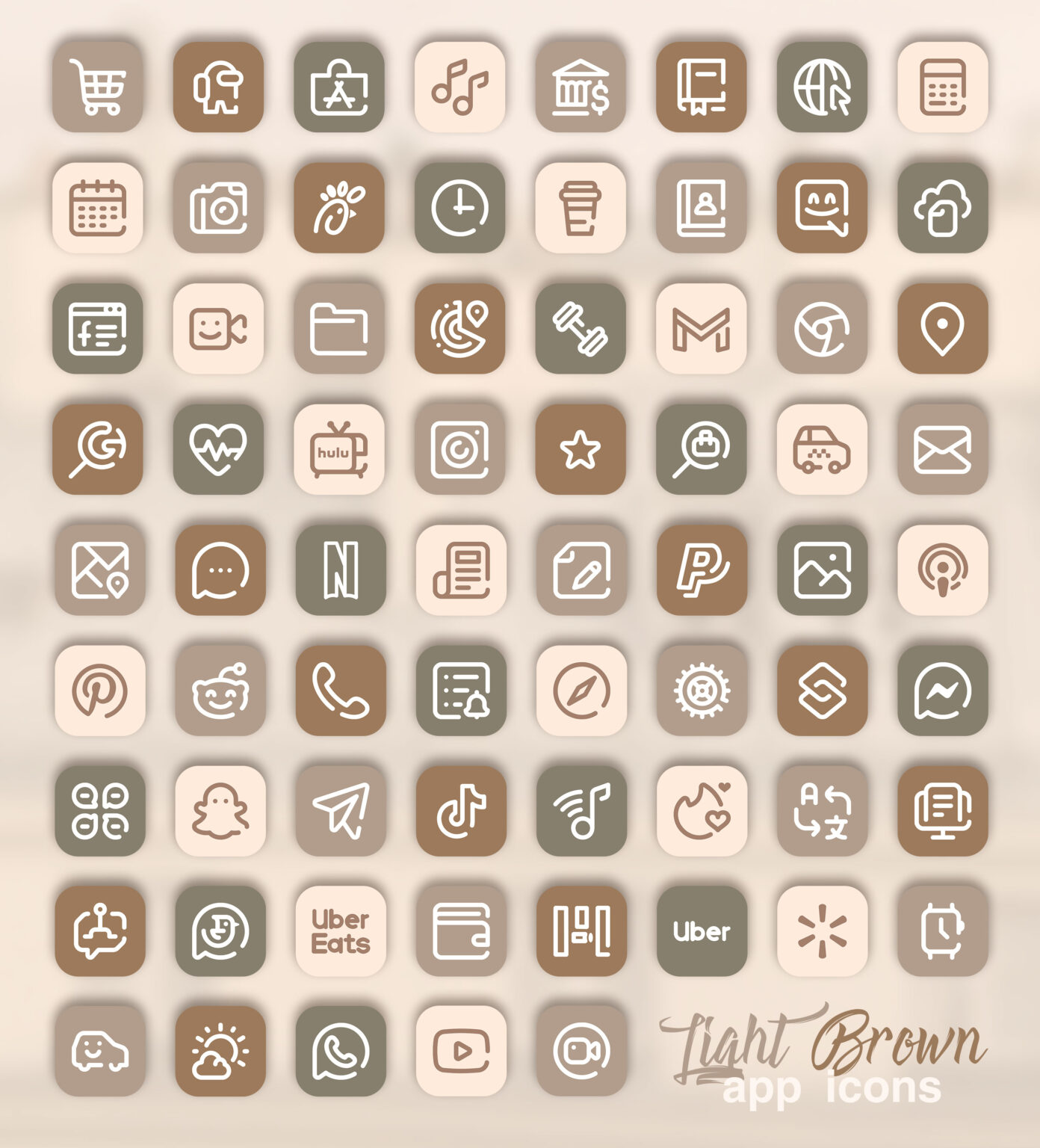 light brown app icons aesthetic