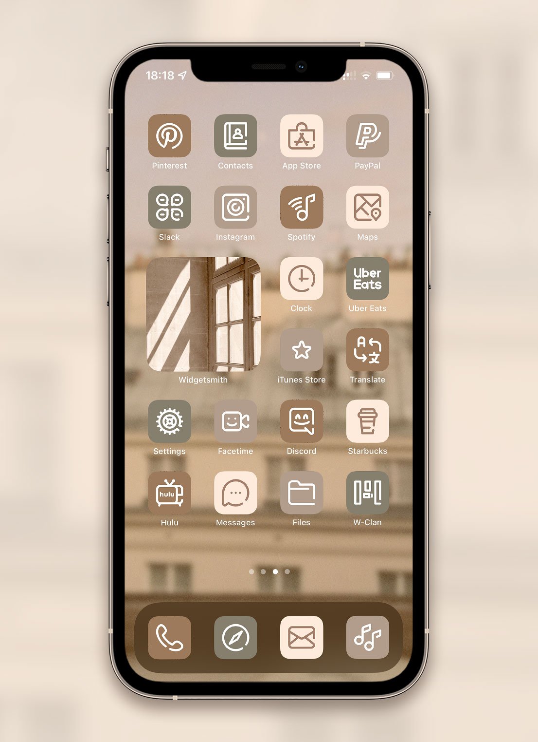 brown app icons aesthetic clock