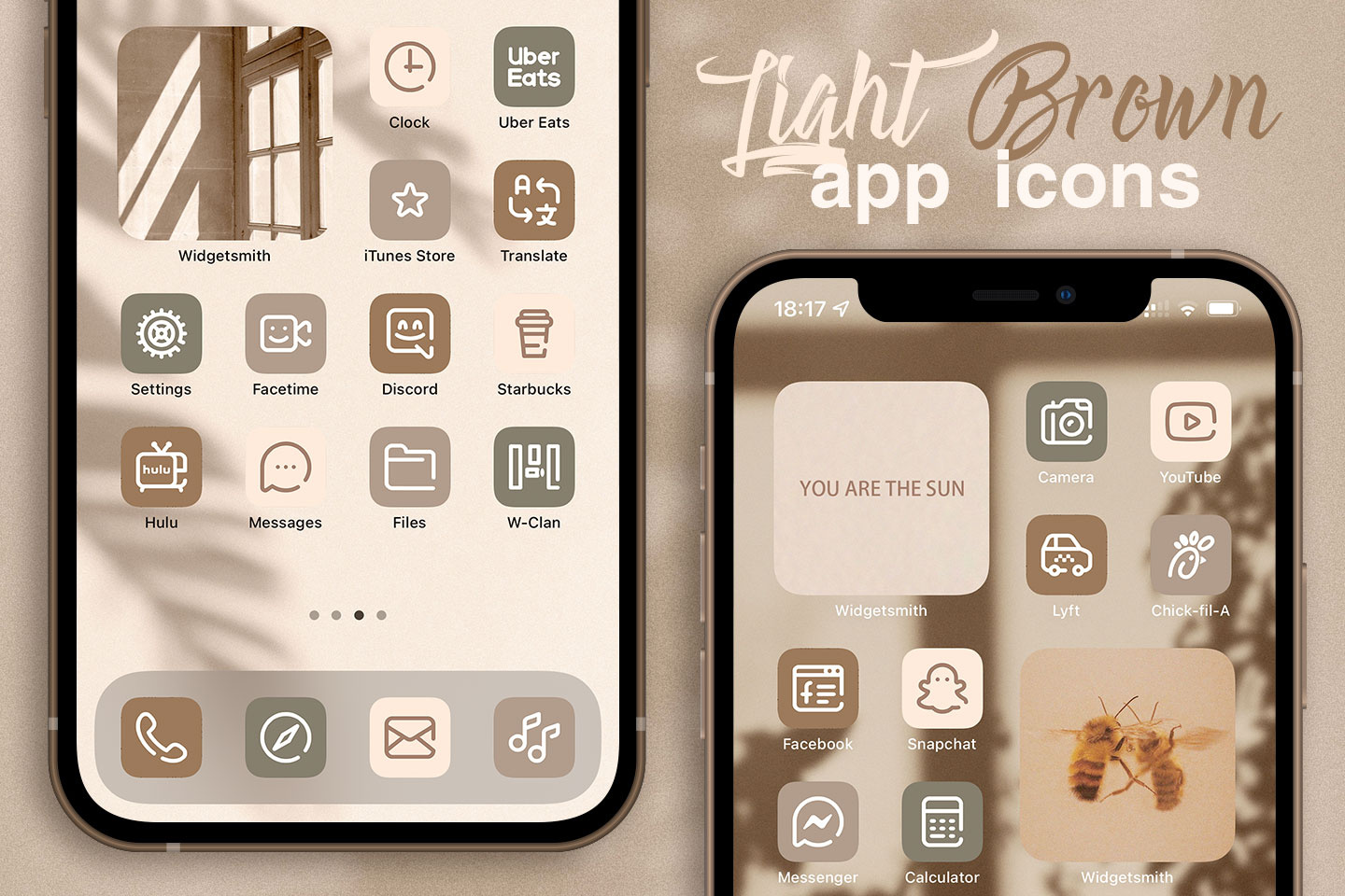 light brown app icons pack