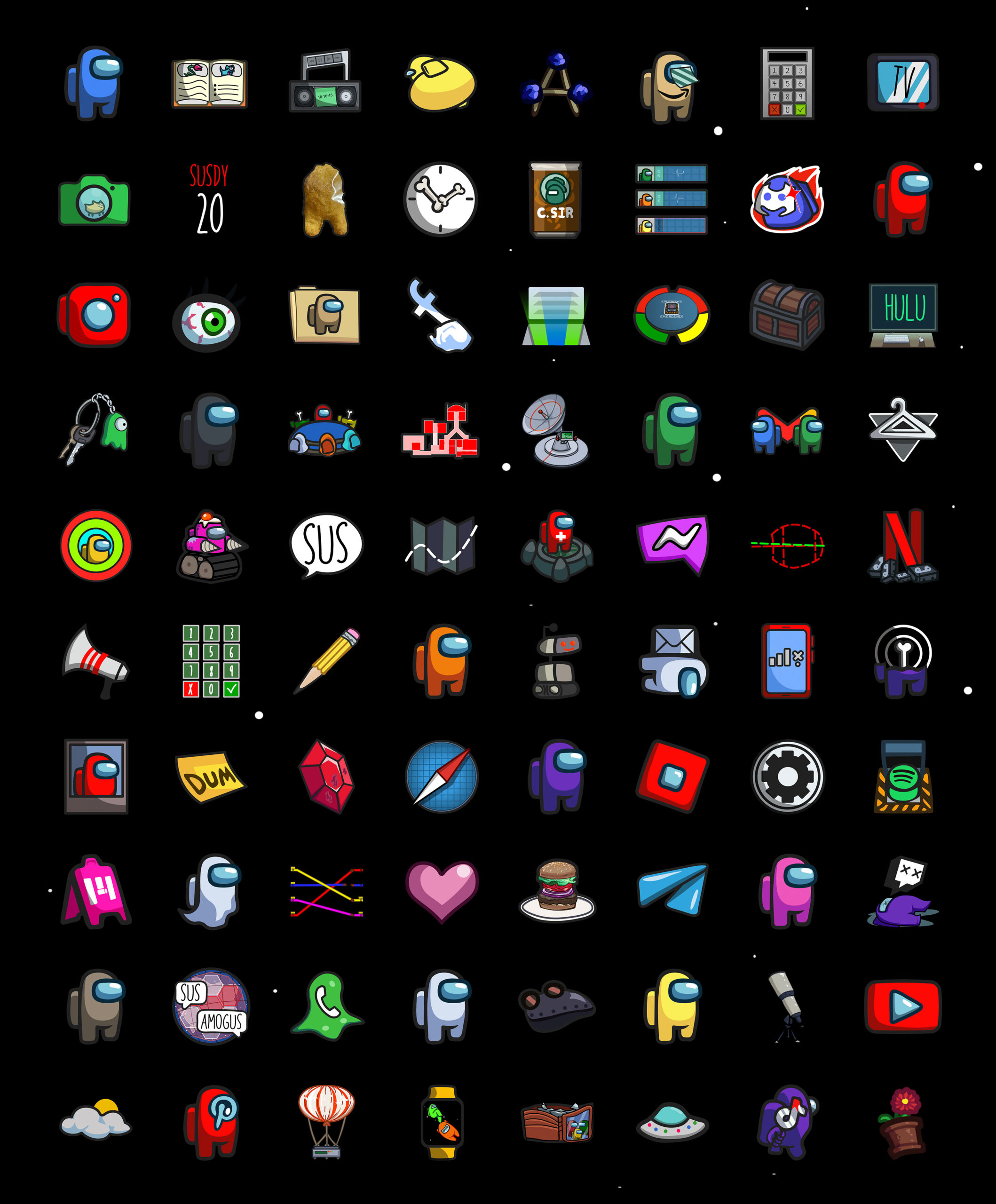 among us app icons pack preview 2