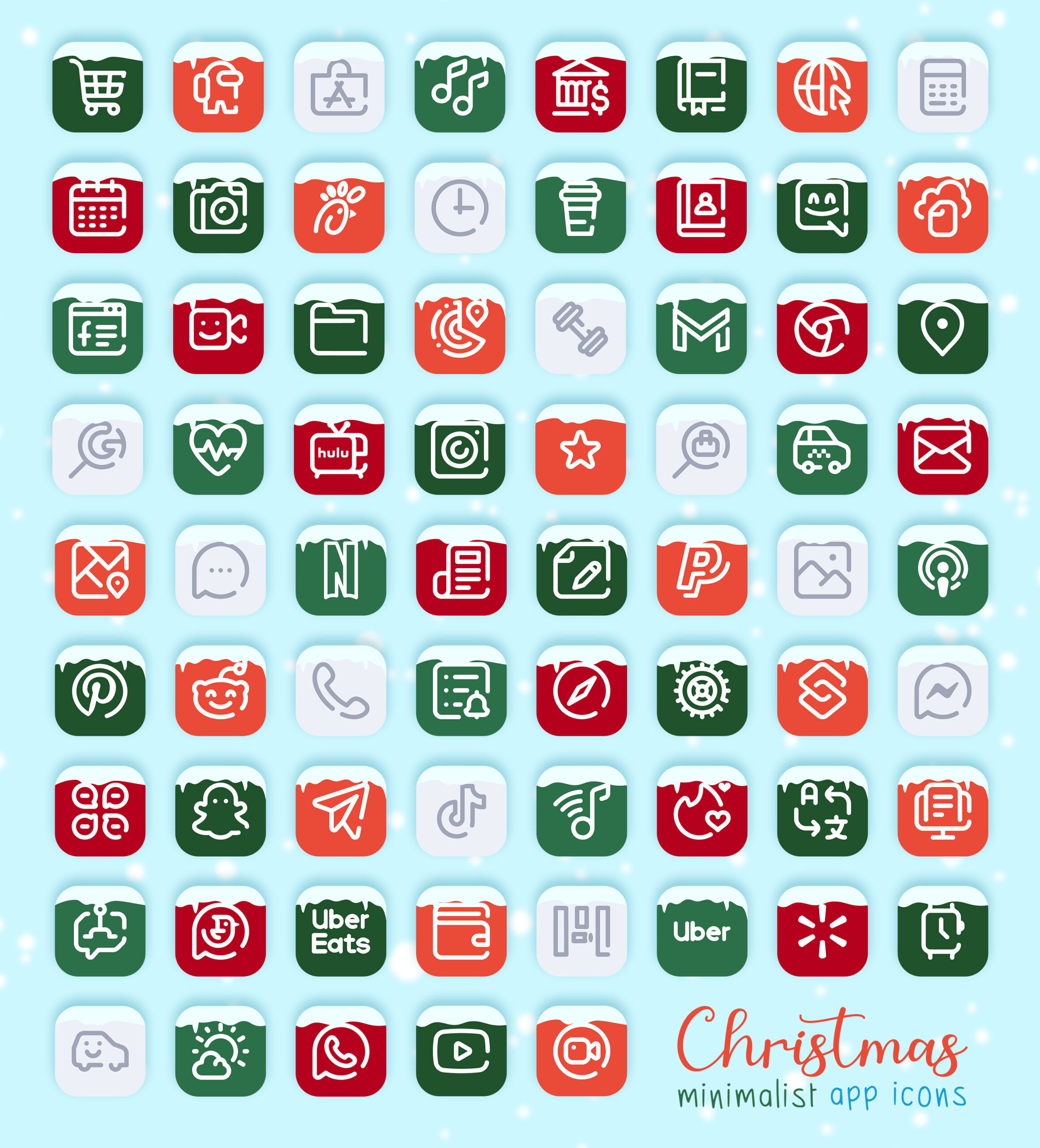 christmas minimalist app icons pack preview 2