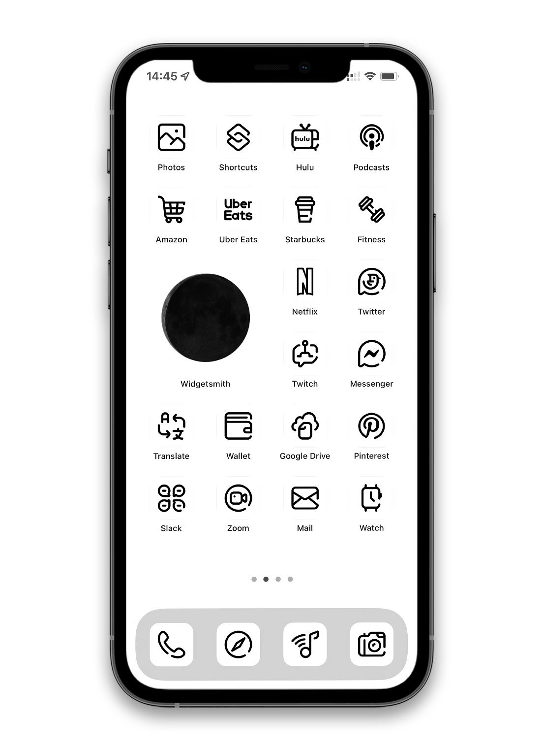 white minimalist app icons pack preview 4